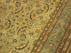 handmade Traditional Lahore Tan Lt. Green Hand Knotted RECTANGLE 100% WOOL area rug 10x14