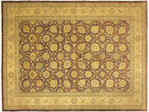 handmade Traditional Design Aubergine Lt. Tan Hand Knotted RECTANGLE 100% WOOL area rug 10x14