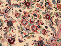 handmade Traditional Kazveen Ivory Green Hand Knotted RECTANGLE 100% WOOL area rug 10x14