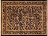 handmade Traditional Lahore Blue Beige Hand Knotted RECTANGLE 100% WOOL area rug 10x14