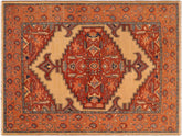handmade Traditional Antique Tan Orange Hand Knotted RECTANGLE 100% WOOL area rug 8x10