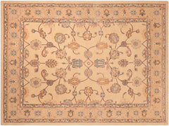 handmade Transitional Antique Beige Blue Hand Knotted RECTANGLE 100% WOOL area rug 8x10