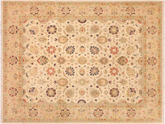 handmade Transitional Kashan Beige Tan Hand Knotted RECTANGLE 100% WOOL area rug 8x10