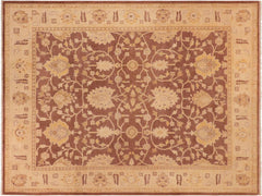 handmade Transitional Antique Brown Tan Hand Knotted RECTANGLE 100% WOOL area rug 8x10