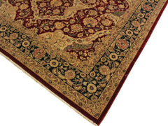 handmade Traditional Agra Red Blue Hand Knotted RECTANGLE 100% WOOL area rug 9x12