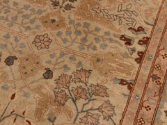 handmade Traditional Lahore Tan Lt. Blue Hand Knotted RECTANGLE 100% WOOL area rug 9x12