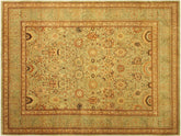 handmade Traditional Lt. Green Lt. Green Hand Knotted RECTANGLE 100% WOOL area rug 9x12