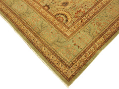 handmade Traditional Lt. Green Lt. Green Hand Knotted RECTANGLE 100% WOOL area rug 9x12