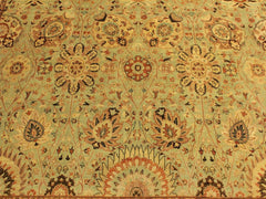 handmade Traditional Lt. Green Lt. Green Hand Knotted RECTANGLE 100% WOOL area rug 9x12