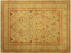 handmade Traditional Lt. Green Lt. Green Hand Knotted RECTANGLE 100% WOOL area rug 9x12
