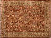 handmade Traditional Rust Lt. Green Hand Knotted RECTANGLE 100% WOOL area rug 9x12