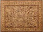 handmade Traditional Tan Lt. Tan Hand Knotted RECTANGLE 100% WOOL area rug 9x12