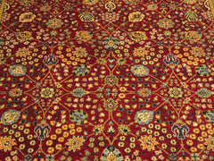 handmade Traditional Design Red Teal Hand Knotted RECTANGLE 100% WOOL area rug 9x12