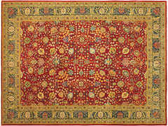 handmade Traditional Design Red Teal Hand Knotted RECTANGLE 100% WOOL area rug 9x12