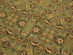 handmade Traditional Green Gold Hand Knotted RECTANGLE 100% WOOL area rug 9x12