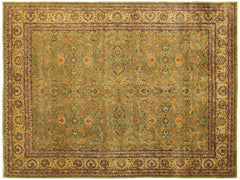 handmade Traditional Lt. Green Gold Hand Knotted RECTANGLE 100% WOOL area rug 9x12