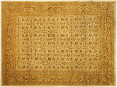 handmade Traditional Design Lt. Gray Gold Hand Knotted RECTANGLE 100% WOOL area rug 9x12