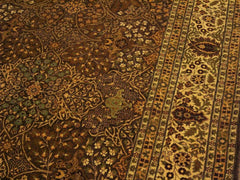 handmade Traditional Design Brown Lt. Tan Hand Knotted RECTANGLE 100% WOOL area rug 9x12