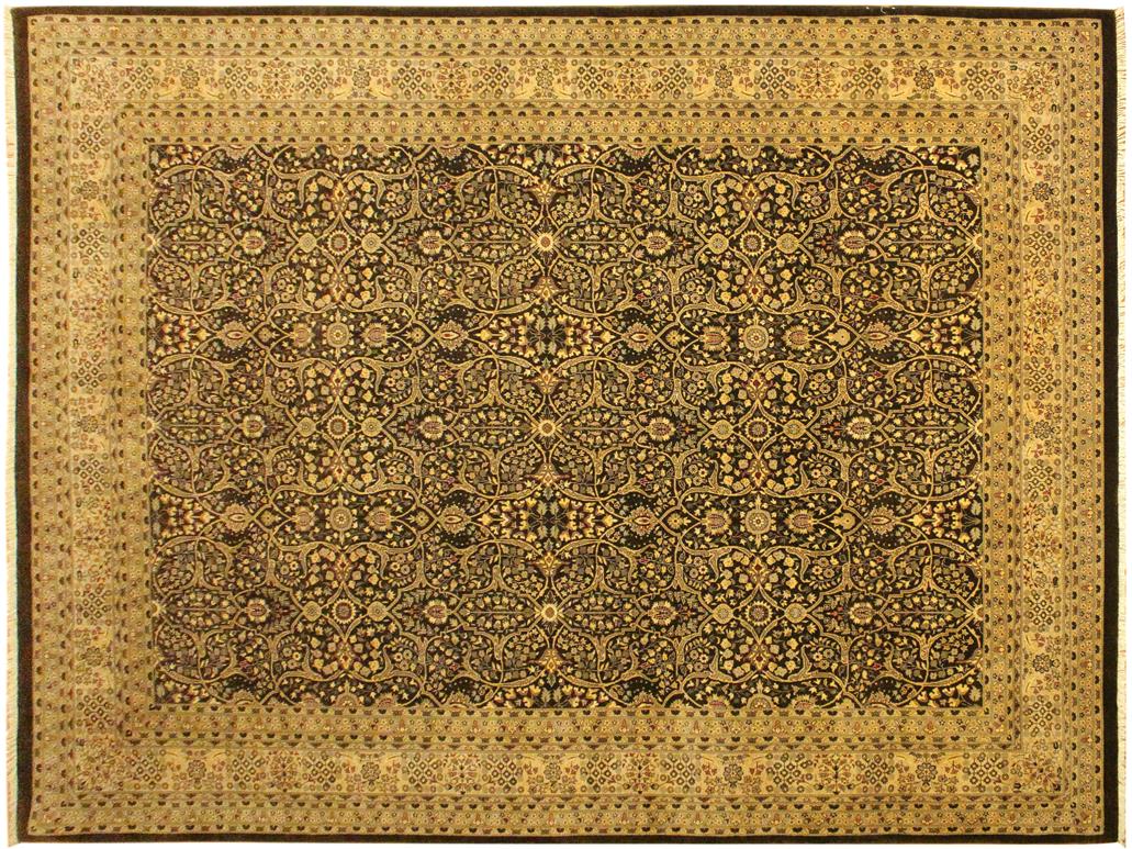 handmade Traditional Tabriz Brown Tan Hand Knotted RECTANGLE 100% WOOL area rug 9x12