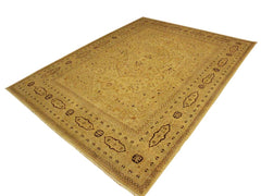 handmade Traditional Design Tan Tan Hand Knotted RECTANGLE 100% WOOL area rug 9x12