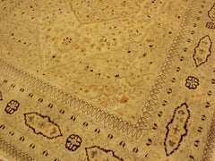 handmade Traditional Design Tan Tan Hand Knotted RECTANGLE 100% WOOL area rug 9x12