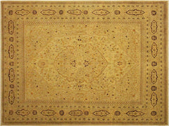 handmade Traditional Design Tan Tan Hand Knotted RECTANGLE 100% WOOL area rug 9x12