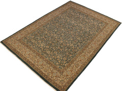 handmade Traditional Design Green Ivory Hand Knotted RECTANGLE 100% WOOL area rug 9x12