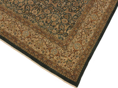 handmade Traditional Design Green Ivory Hand Knotted RECTANGLE 100% WOOL area rug 9x12