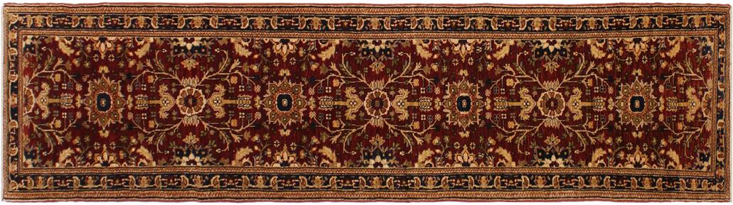 handmade Transitional Kafkaz Red Blue Hand Knotted RUNNER 100% WOOL area rug 3 x 13