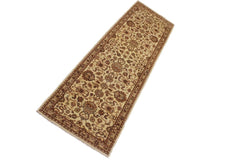 handmade Traditional Kafkaz Ivory Brown Hand Knotted RUNNER 100% WOOL area rug 3 x 10