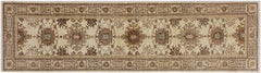 handmade Traditional Kafkaz Beige Brown Hand Knotted RUNNER 100% WOOL area rug 3 x 10
