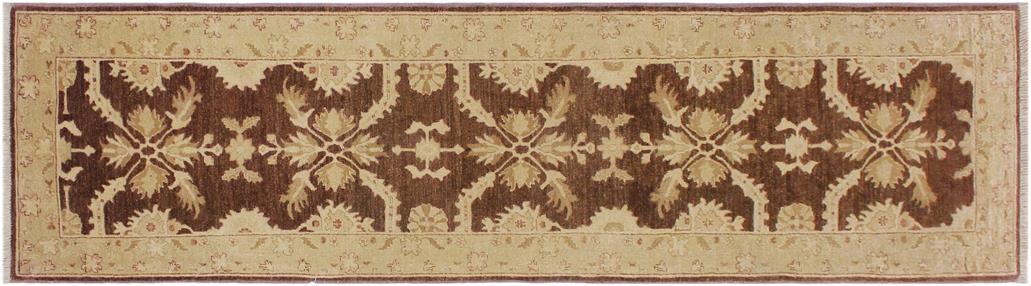handmade Traditional Kafkaz Brown Tan Hand Knotted RUNNER 100% WOOL area rug 3 x 10
