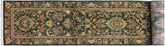 handmade Traditional Gulzar Green Gold Hand Knotted RUNNER 100% WOOL area rug 3x12