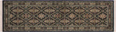 handmade Traditional Tabriz Black Green Hand Knotted RUNNER 100% WOOL area rug 3x8