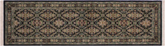 handmade Traditional Tabriz Black Green Hand Knotted RUNNER 100% WOOL area rug 3x8