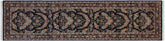 handmade Traditional Kashan Black Gray Hand Knotted RUNNER 100% WOOL area rug 3x10