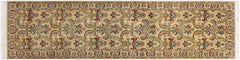 handmade Traditional Farhad Beige Gold Hand Knotted RUNNER 100% WOOL area rug 3x10