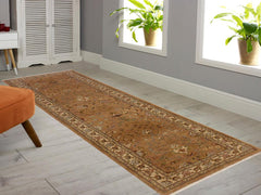 handmade Transitional Kashan Gold Ivory Hand Knotted RUNNER 100% WOOL area rug 3x10