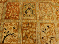 handmade Traditional Design Tan Gold Hand Knotted RECTANGLE 100% WOOL area rug 4x6
