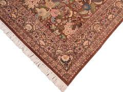 handmade Traditional Nagi Brown Blue Hand Knotted RECTANGLE 100% WOOL area rug 8x10