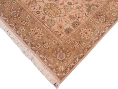 handmade Traditional Lahore Taupe Brown Hand Knotted RECTANGLE 100% WOOL area rug 8x10