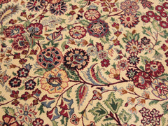 handmade Traditional Barsat Ivory Green Hand Knotted RECTANGLE 100% WOOL area rug 9x12