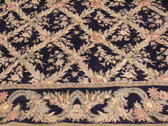 handmade Transitional Basan Blue Gray Hand Knotted RECTANGLE 100% WOOL area rug 9x12