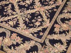 handmade Transitional Basan Blue Gray Hand Knotted RECTANGLE 100% WOOL area rug 9x12