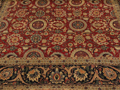 handmade Traditional Agra Tabriz Red Blue Hand Knotted RECTANGLE 100% WOOL area rug 9x12