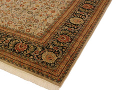 handmade Traditional Regular Beige Black Hand Knotted RECTANGLE 100% WOOL area rug 9x12