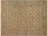 handmade Transitional Tabriz Gold Green Hand Knotted RECTANGLE 100% WOOL area rug 9x12