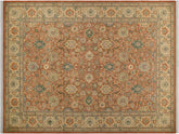 handmade Transitional Lahore Rust Beige Hand Knotted RECTANGLE 100% WOOL area rug 9x12