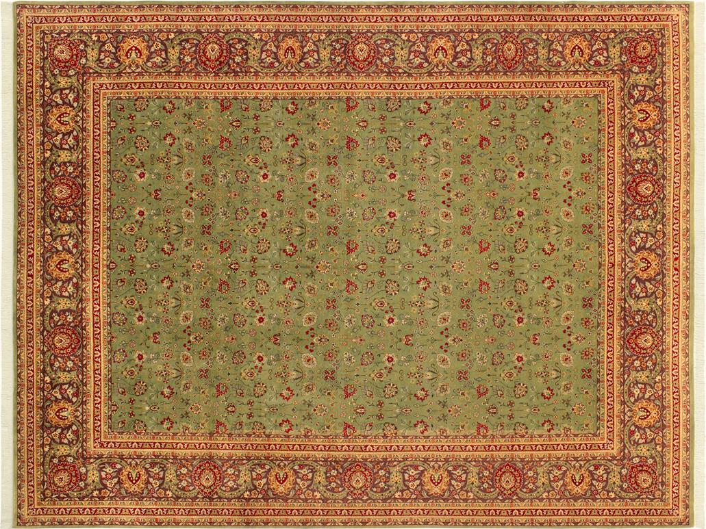 handmade Transitional Regular Green Aubergine Hand Knotted RECTANGLE 100% WOOL area rug 9x11