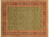 handmade Transitional Regular Green Aubergine Hand Knotted RECTANGLE 100% WOOL area rug 9x11